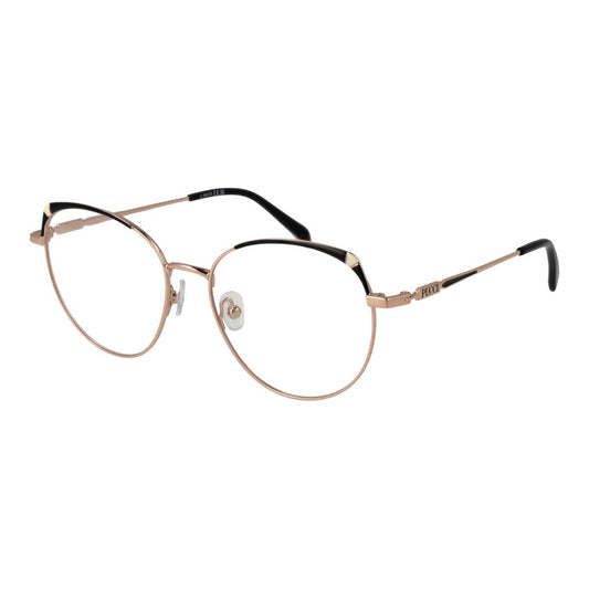 Rose gold and black metal cat-eye glasses frames with thin rims