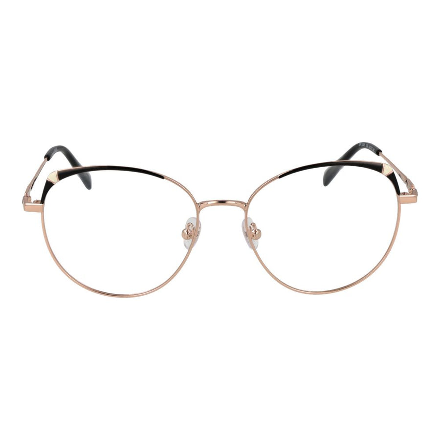 Rose gold and black metal cat-eye glasses frames with thin rims