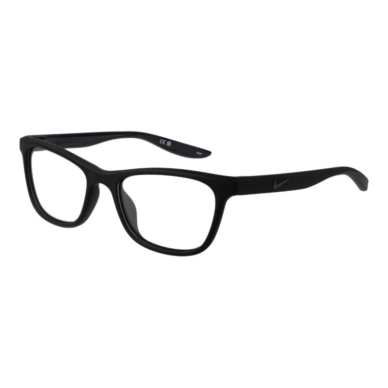 Black rectangular full-rim glasses frames with thick temples and subtle branding