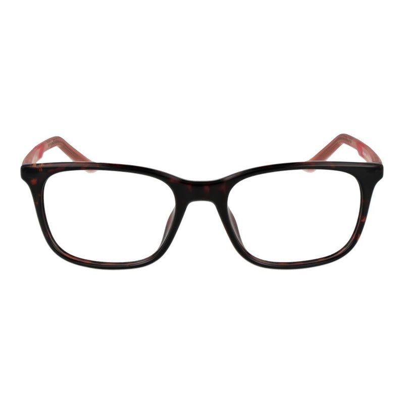 Tortoiseshell and red stainless steel eyeglass frames