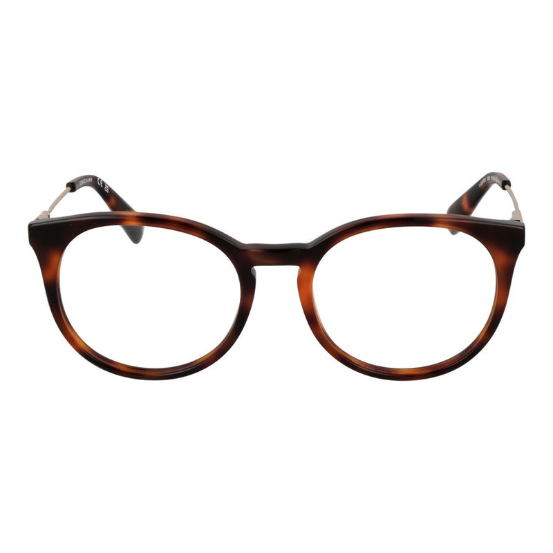 Longchamp brown tortoise shell round eyeglass frames with thin metal temples