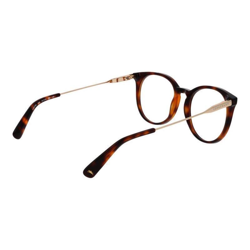 Brown tortoiseshell and gold metal round eyeglasses frames with slim temples