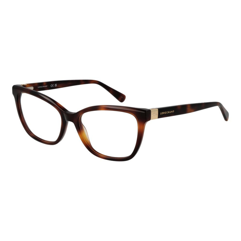 Longchamp brown tortoise shell acetate cat-eye glasses frames