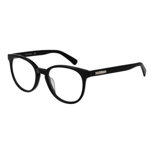 Glossy black cellulose acetate glasses frames with rounded lenses