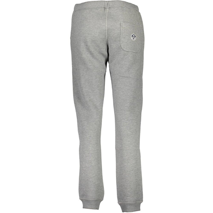 Grey cotton women's track pant with drawstring waist and cuffed ankles