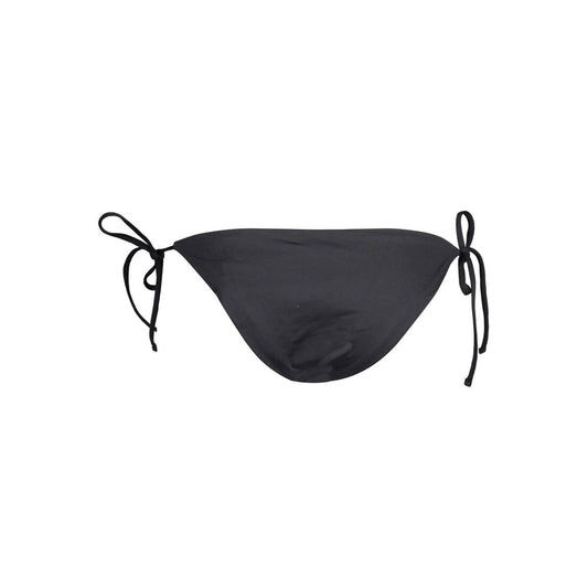 Black polyamide women's side-tie swim brief