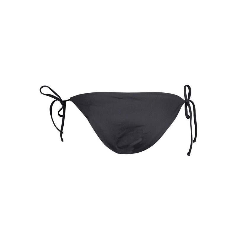 Black polyamide women's side-tie swim brief