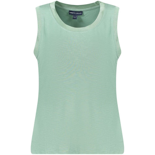 Light green modal women's sleeveless tank top with a round neckline