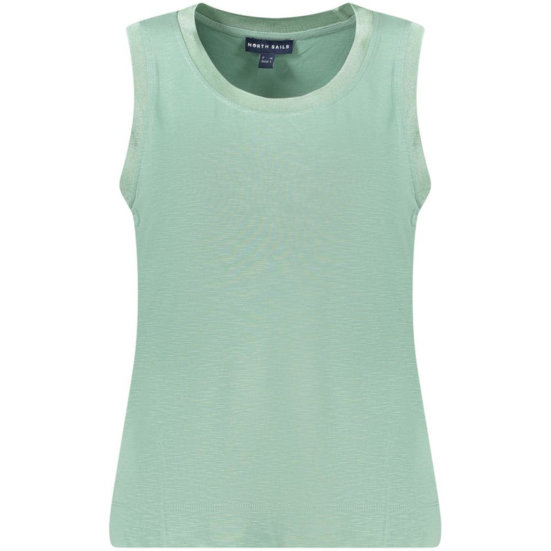 Light green modal women's sleeveless tank top with a round neckline
