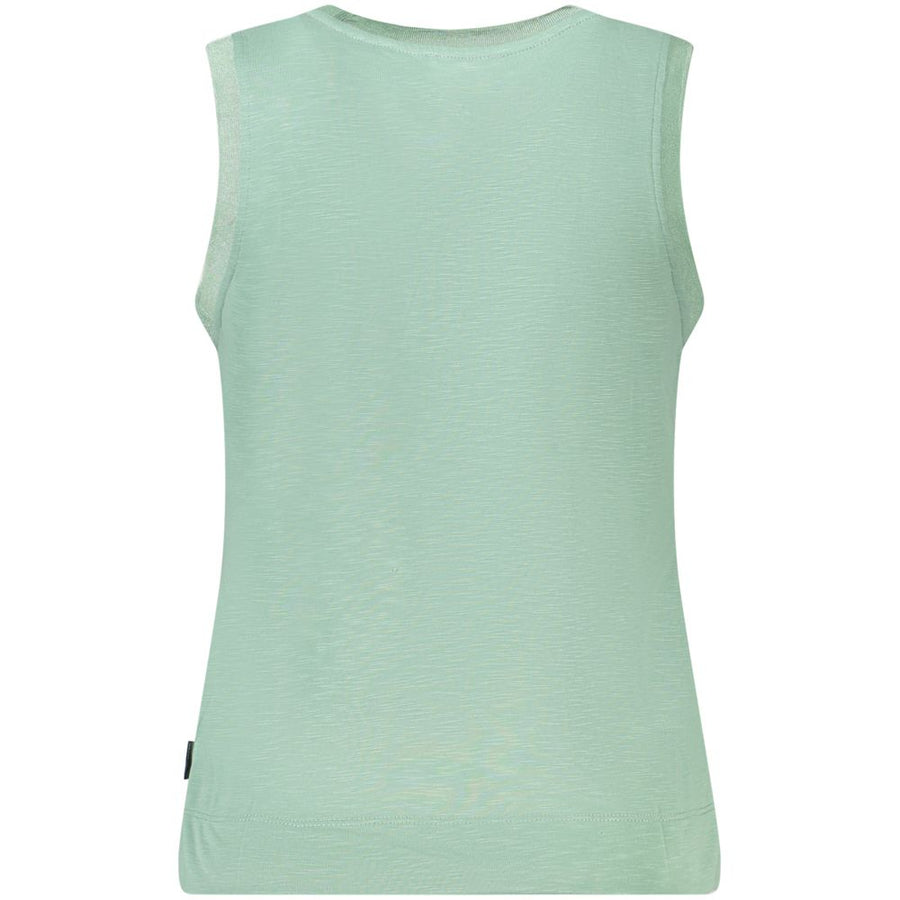 Light green modal women's sleeveless tank top with a round neckline