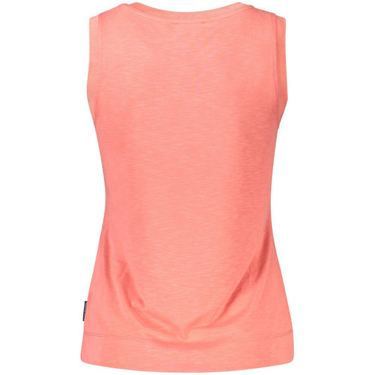 Pink modal women's sleeveless tank top, shown from the back