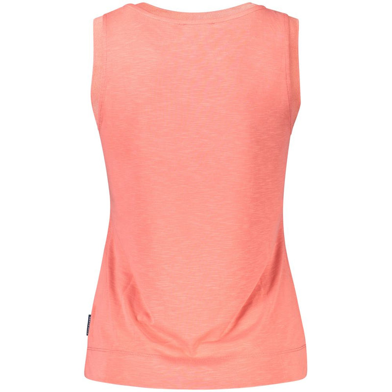 Pink modal women's sleeveless tank top, shown from the back