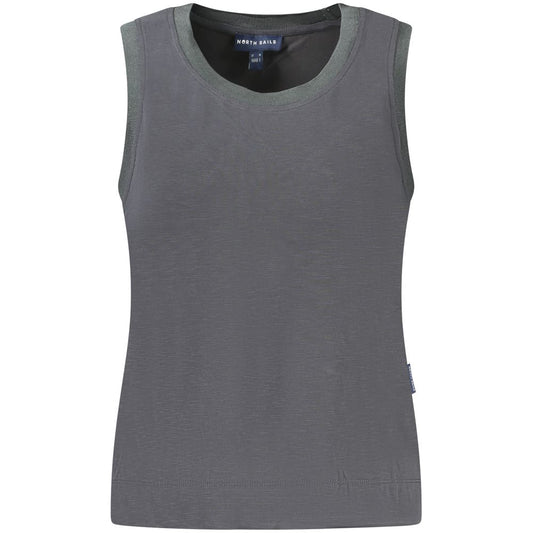 Dark grey modal women tank top with a round neckline and wide straps