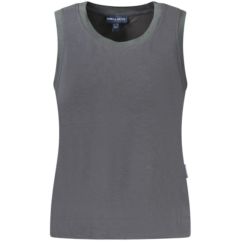 Dark grey modal women tank top with a round neckline and wide straps