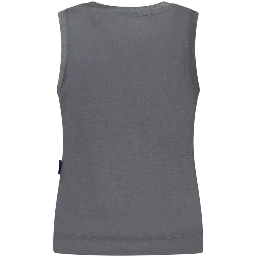 Dark grey modal women tank top with a round neckline and wide straps