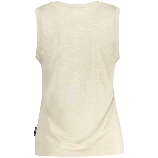 Back view of a plain beige modal women tank top