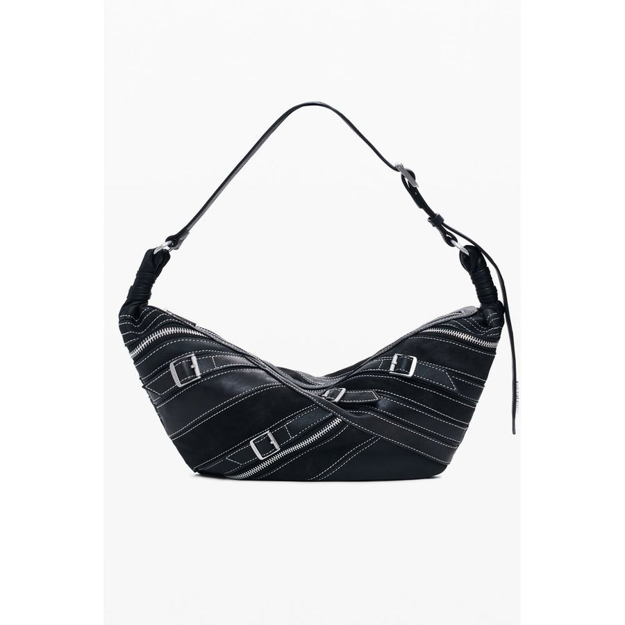 Desigual Nero Poliuretano Women Shoulder Bag