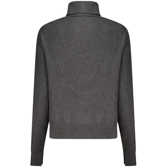 Back view of a black cotton turtleneck women sweater by Pepe Jeans