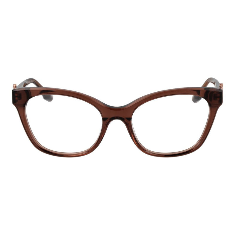 Glossy brown acetate cat-eye glasses frames