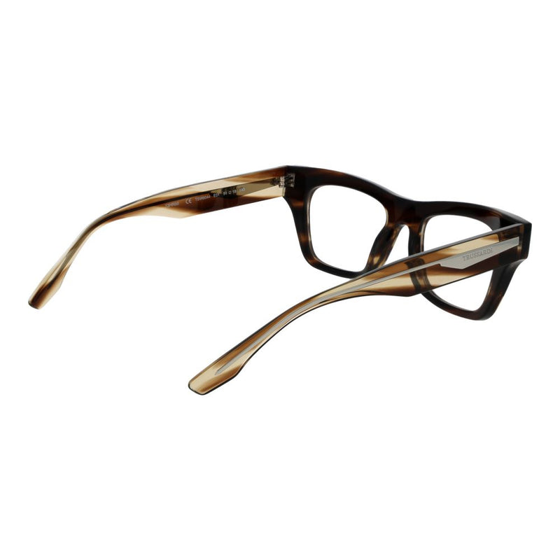 Brown tortoiseshell acetate glasses frames with a stylish rectangular shape and thick arms
