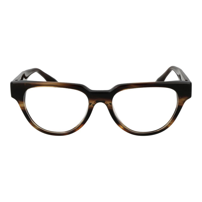 Brown acetate glasses frames with a tortoiseshell pattern in a classic cat-eye style
