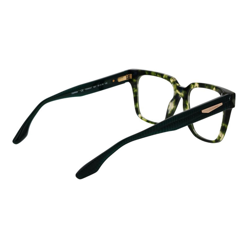 Trussardi green and black bicolor acetate square eyeglasses frames