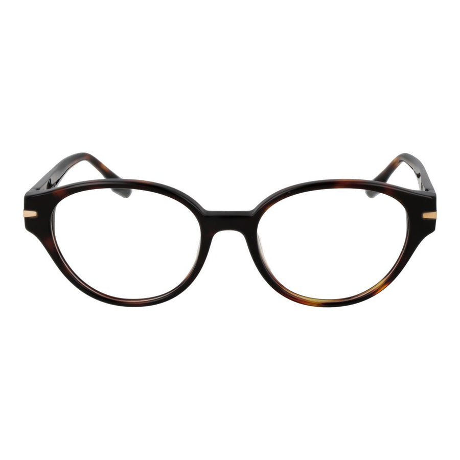Trussardi brown tortoise shell acetate round eyeglass frames