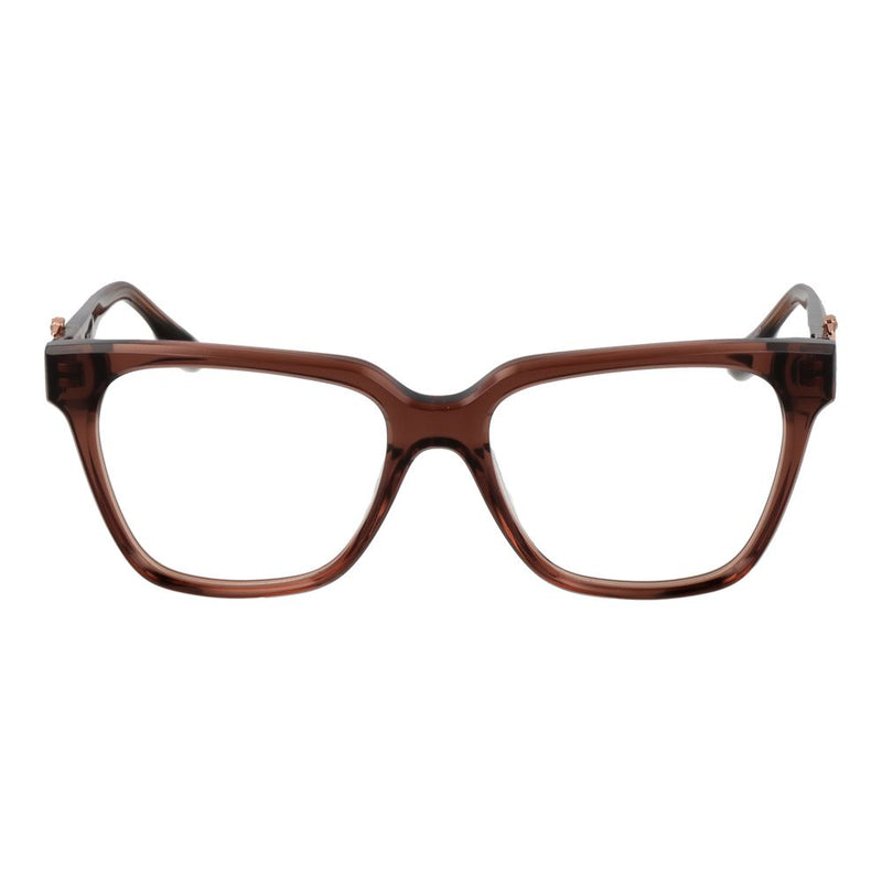 Translucent brown acetate square glasses frames
