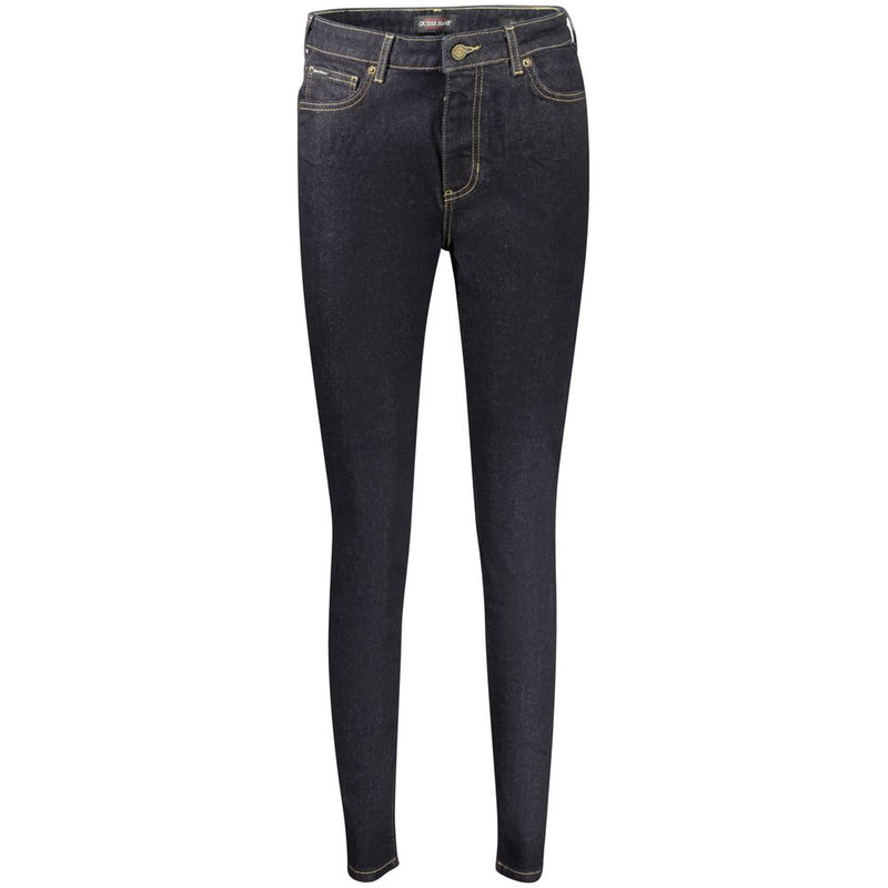 Dark blue cotton women's skinny jeans