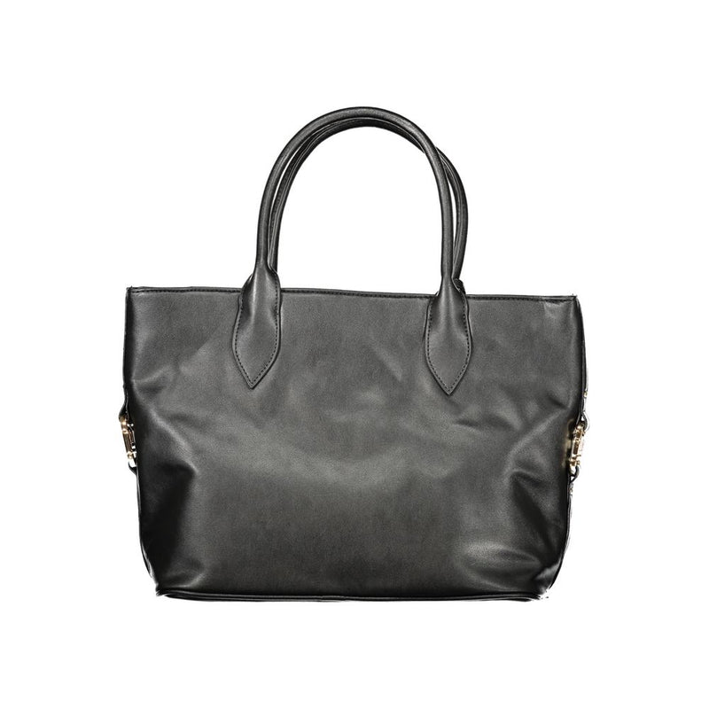 Laura Biagiotti black PVC tote handbag with top handles