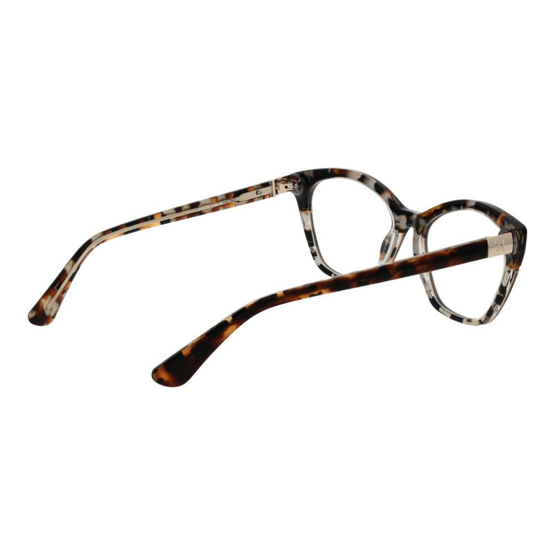 Brown tortoiseshell acetate eyeglass frames with a cat-eye style