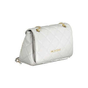 Mario Valentino Gray Polyurethane Women's Bag With Chain Shoulder Handle