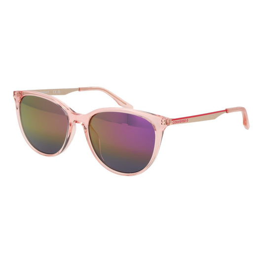 Converse pink metal sunglasses with translucent frames and mirrored lenses