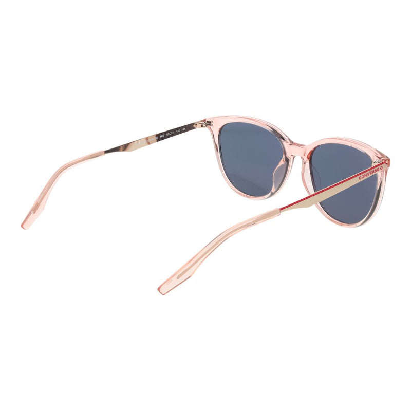 Converse pink translucent frame sunglasses with metal temples and dark lenses
