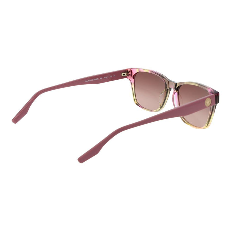 Pink acetate wayfarer-style sunglasses with gradient lenses