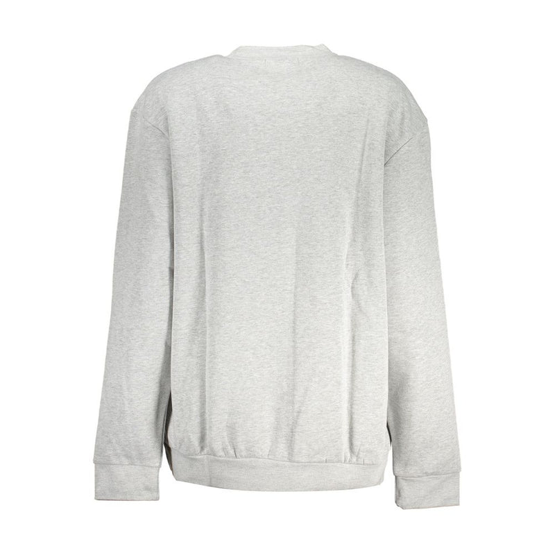 Cavalli Class grey polyester women sweatshirt seen from the back