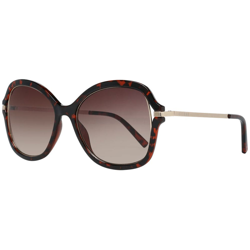 Guess brown tortoiseshell oversized sunglasses with gradient lenses and thin gold metal temples