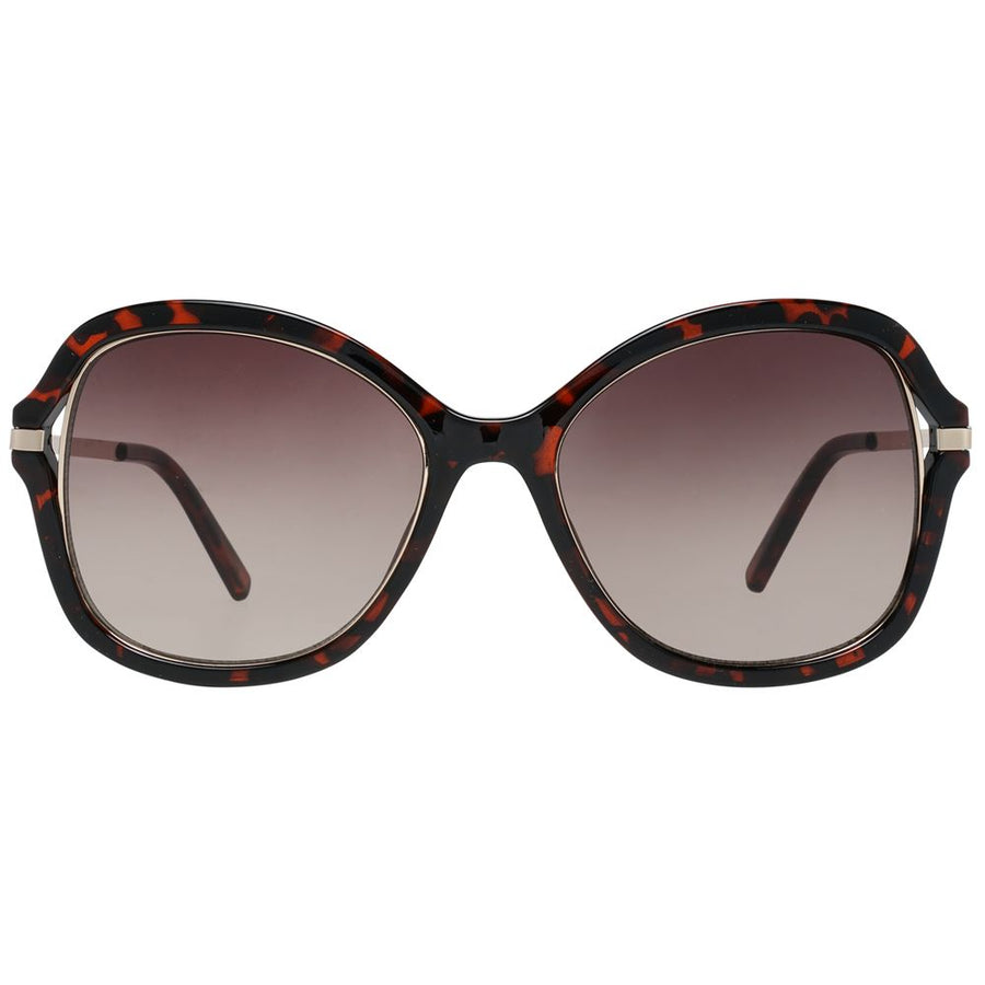 Guess brown tortoiseshell oversized sunglasses with gradient lenses and thin gold metal temples