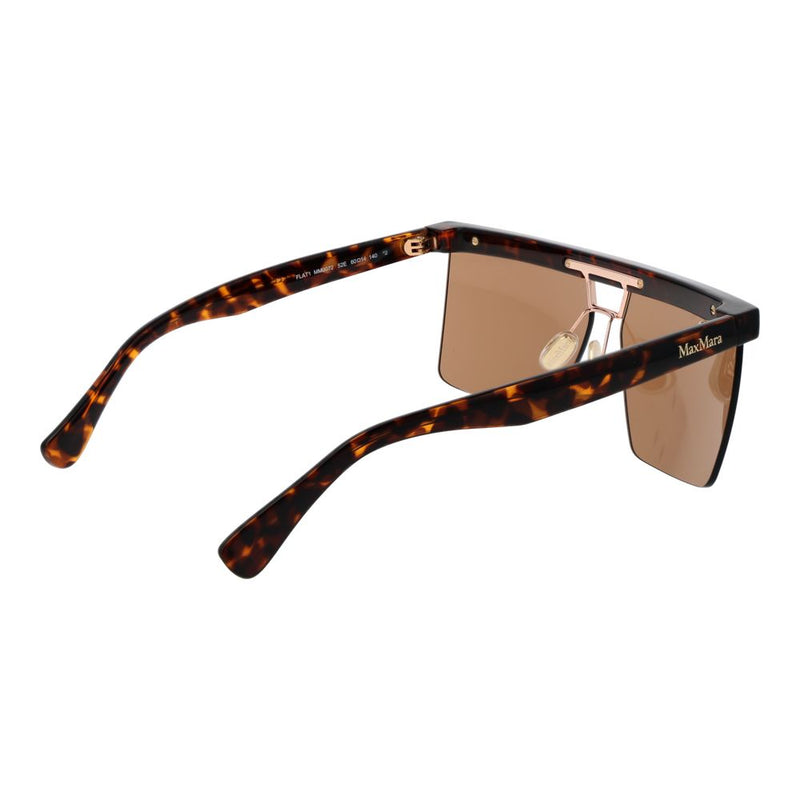 Max Mara brown tortoiseshell plastic shield sunglasses with gradient lenses
