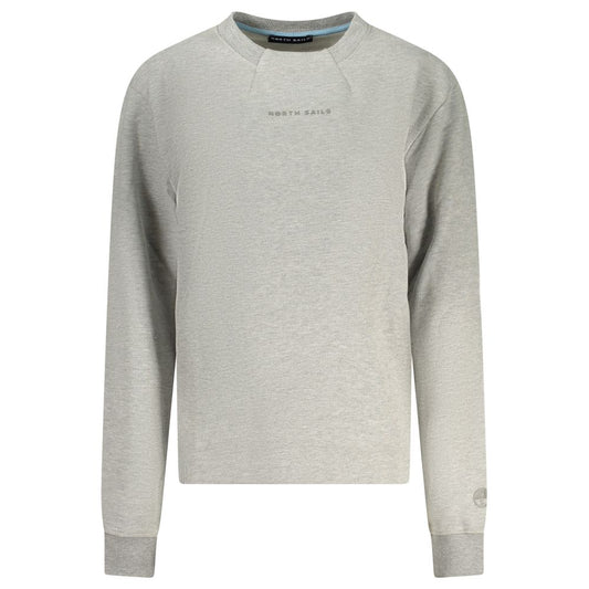 Grey cotton women sweatshirt with crew neck and North Sails logo on the chest