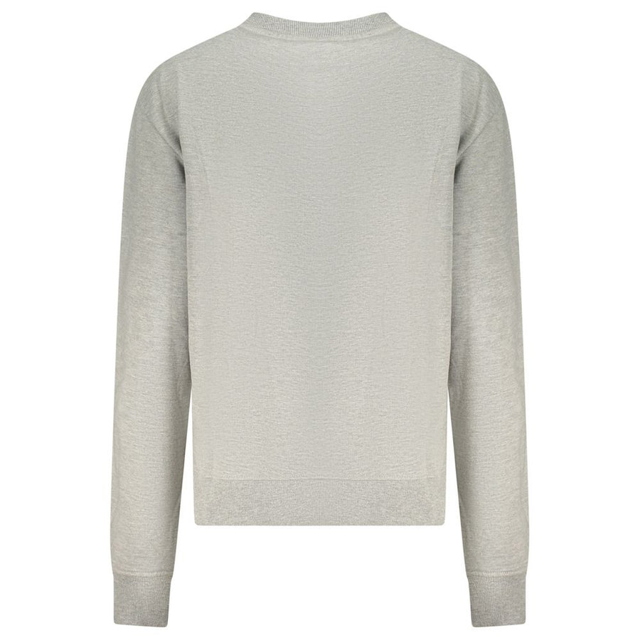Grey cotton women sweatshirt with crew neck and North Sails logo on the chest