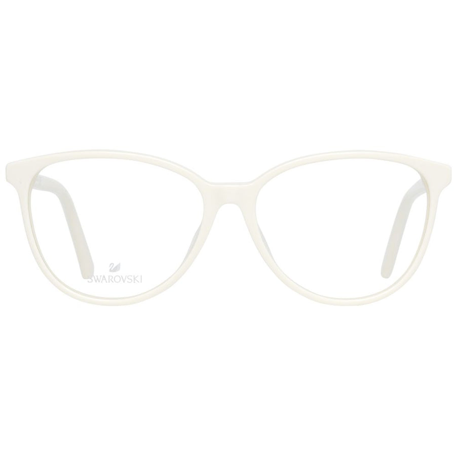 Swarovski beige plastic cat eye glasses frames with crystal details on the temples