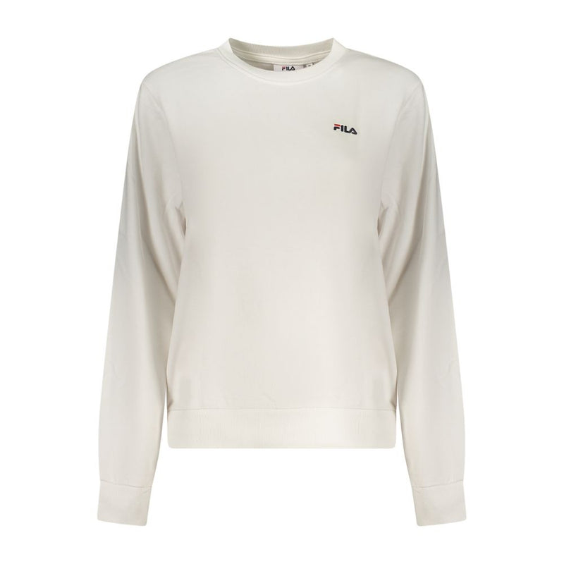 White Fila cotton women's crewneck sweatshirt with small chest logo