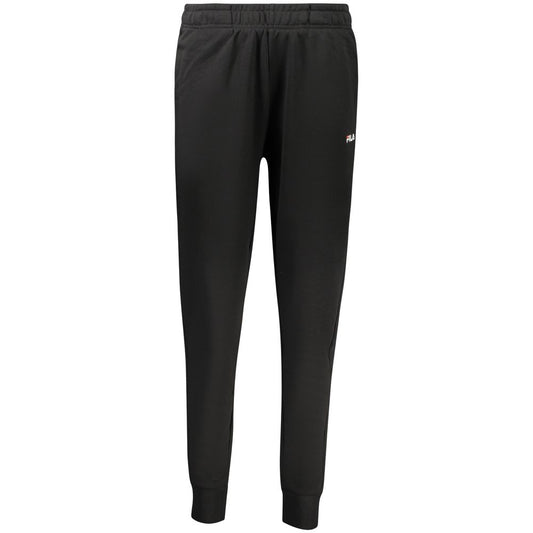 Black organic cotton women's track pant with elastic waistband and cuffs
