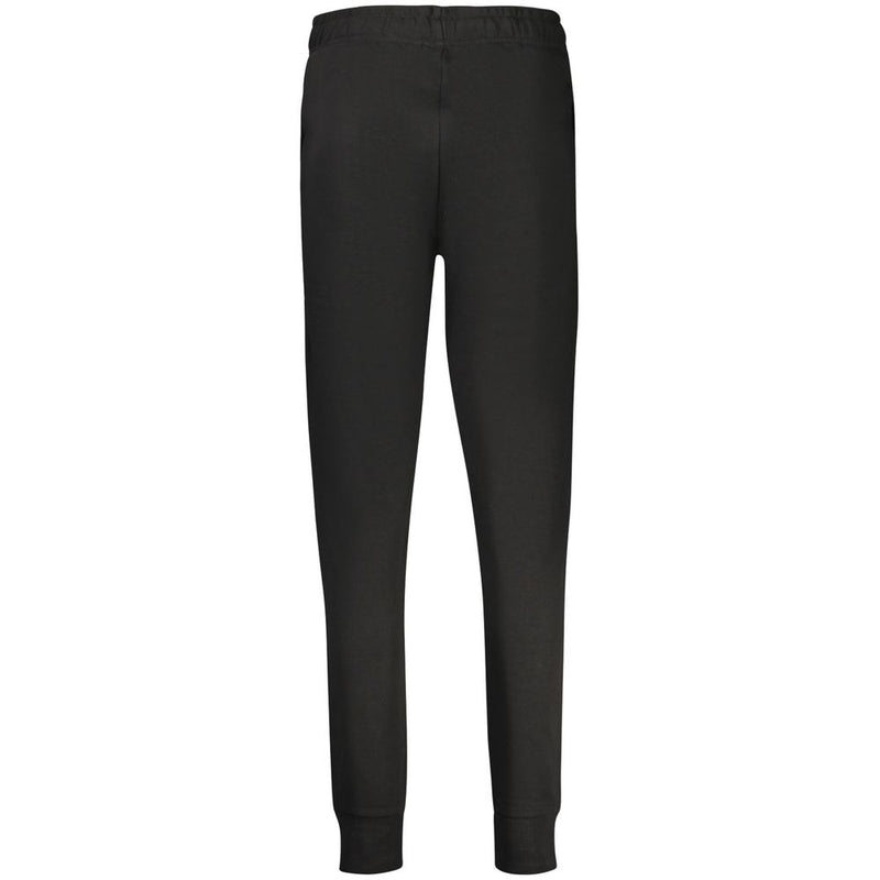 Black organic cotton women's track pants with elastic cuffs