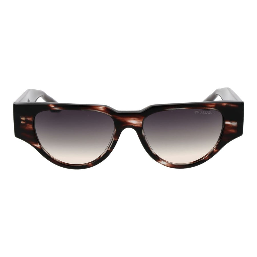 Trussardi brown acetate sunglasses with gradient lenses and textured temples