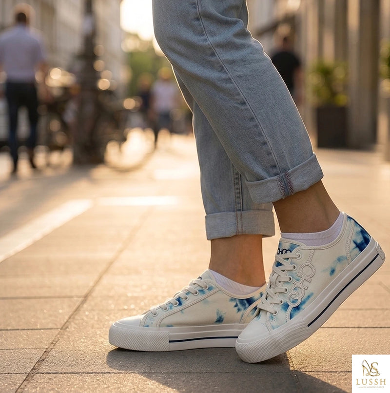 Jimmy Choo Beige Fabric Low Top Sneakers