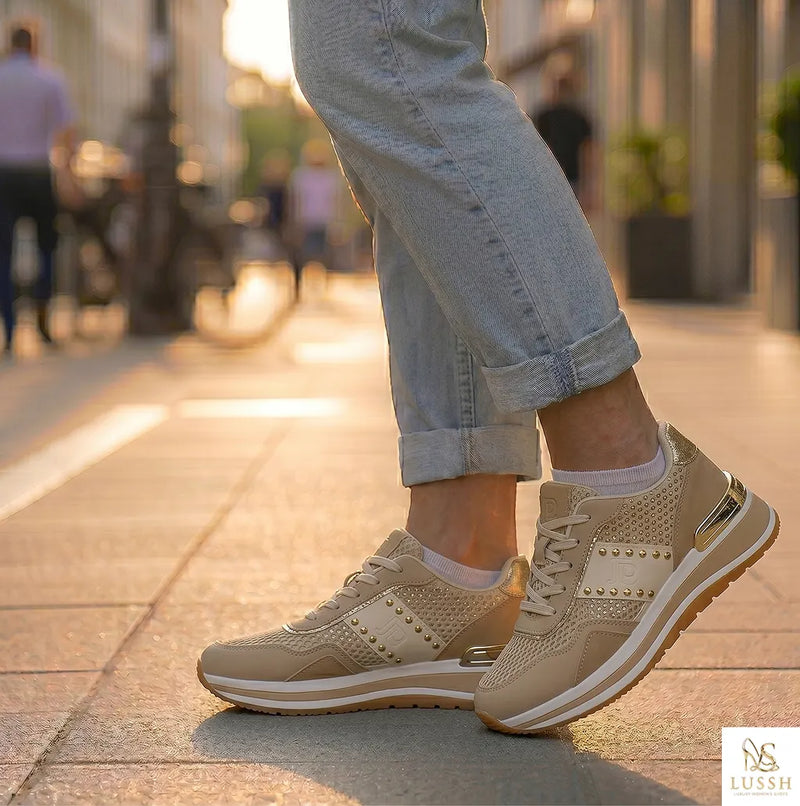Laura Biagiotti Beige Polyurethane Woman Sneaker