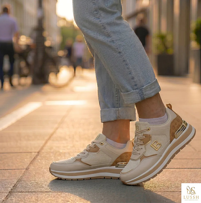 Laura Biagiotti Beige Polyurethane Women Sneaker