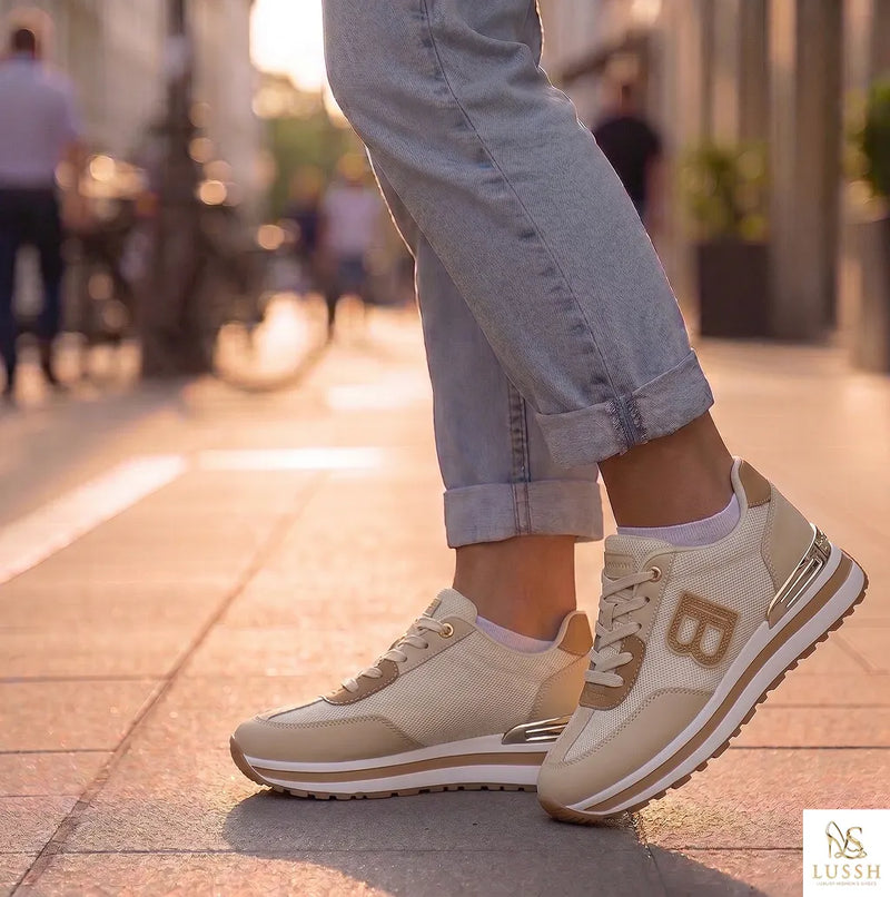 Laura Biagiotti Beige Polyurethane Women Sneaker